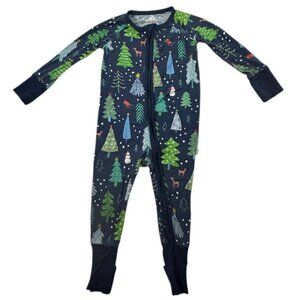 Little Sleepies Tree Traffic Christmas Tree Bamboo Zippy Baby Size 6-12 Months